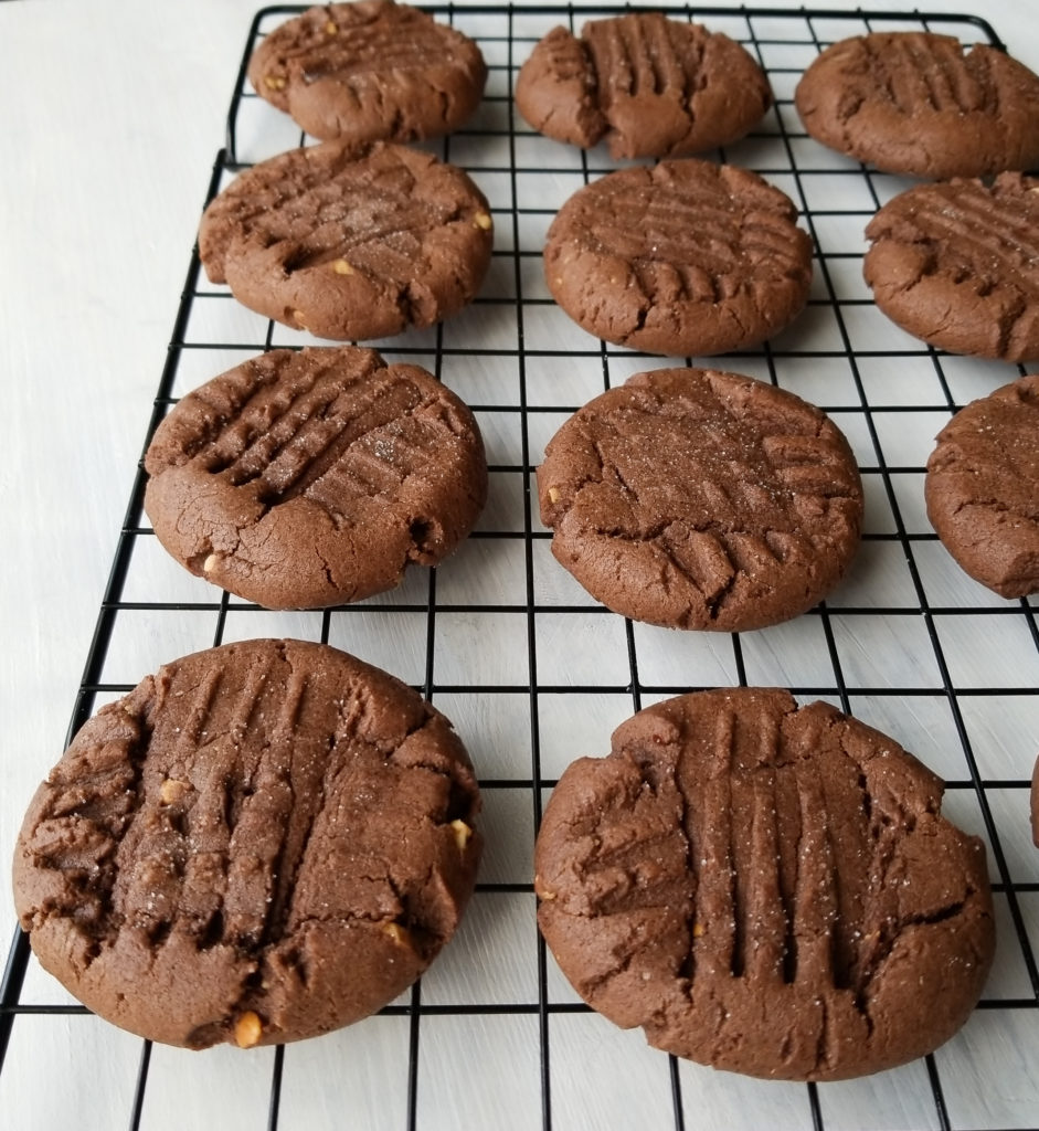 delicious peanut butter cookies with chocolate 