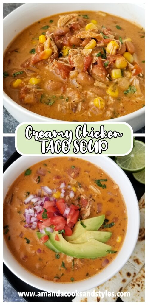 creamy chicken taco soup recipe