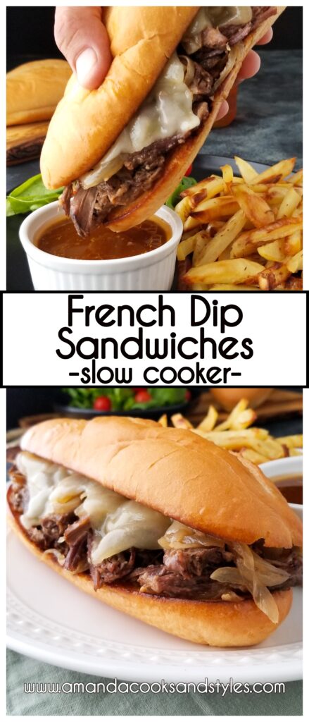 Slow Cooker French Dip Sandwiches - Amanda Cooks & Styles