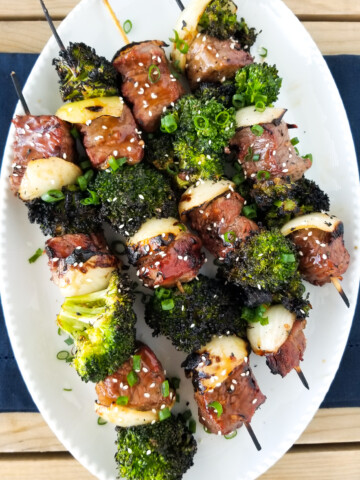 broccoli beef skewers