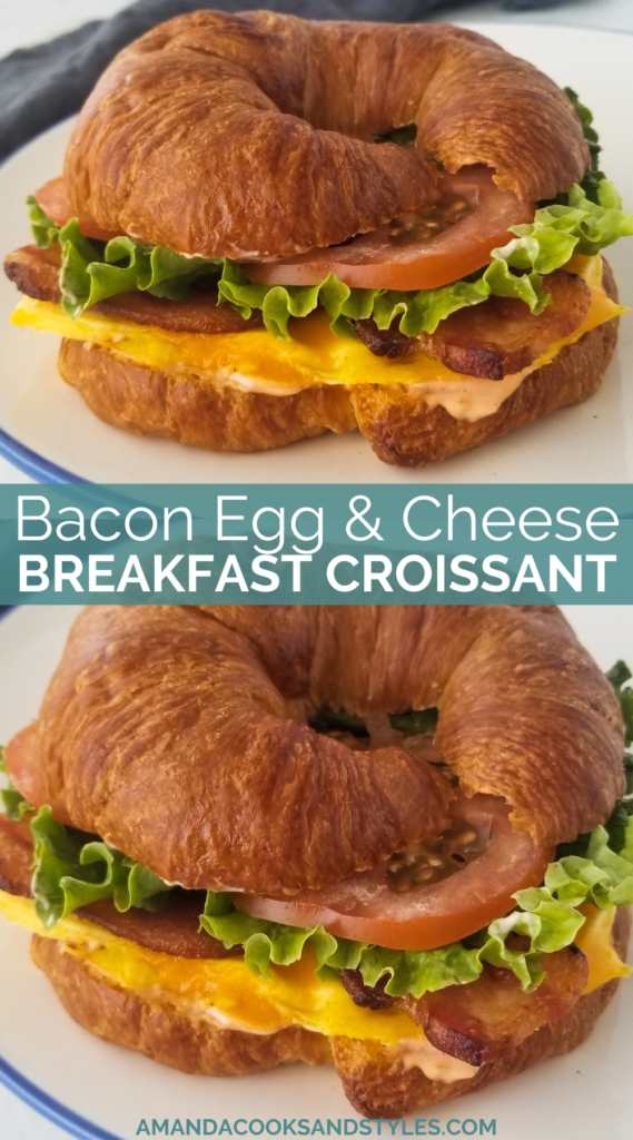 bacon egg cheese breakfast croissant