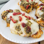 pesto chicken parmesan with sun dried tomatoes