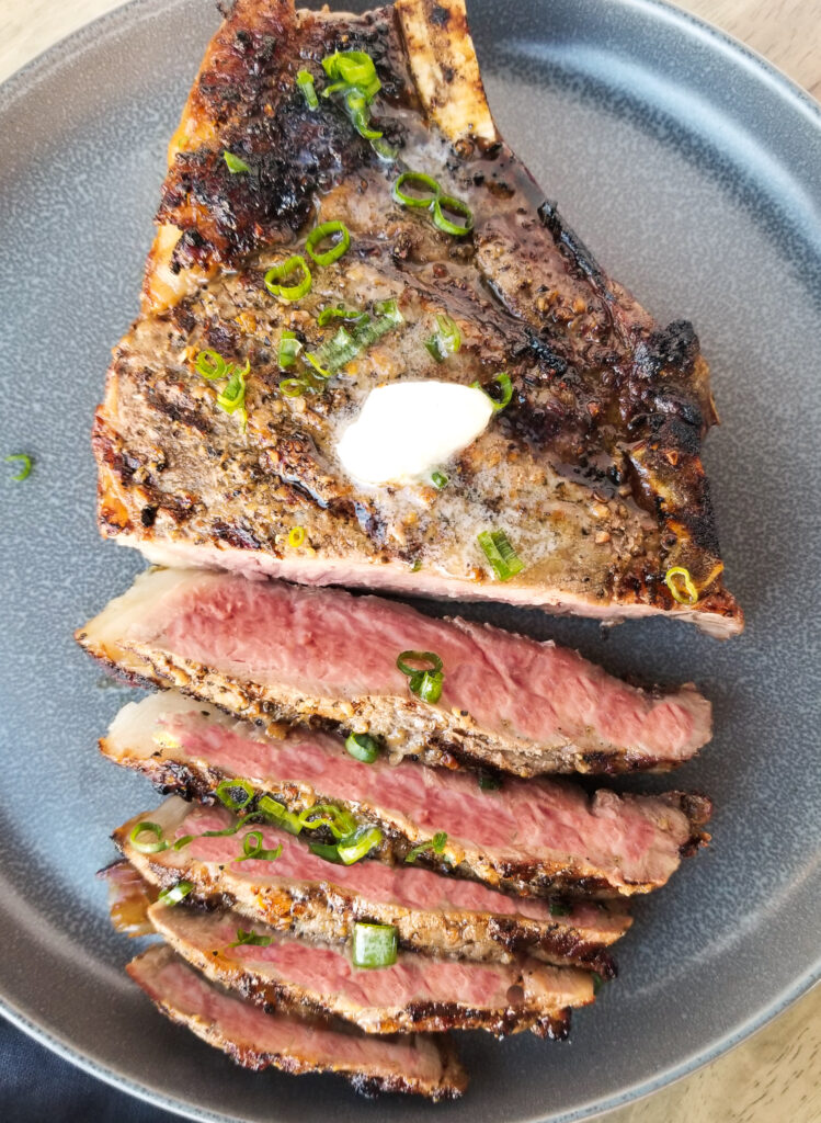 grilled New York strip steak 