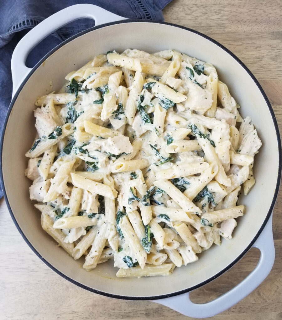 creamy chicken and spinach pasta