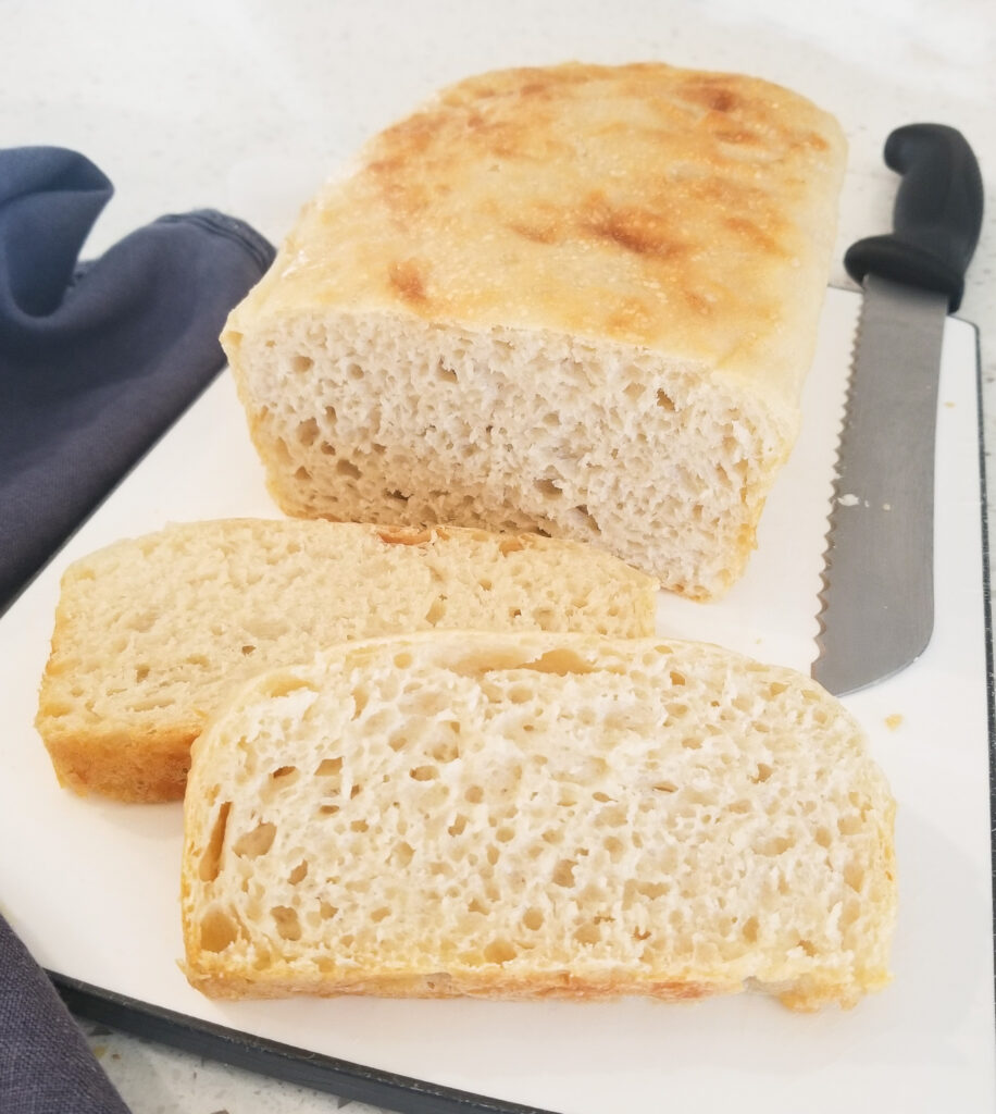 no knead sliced bread