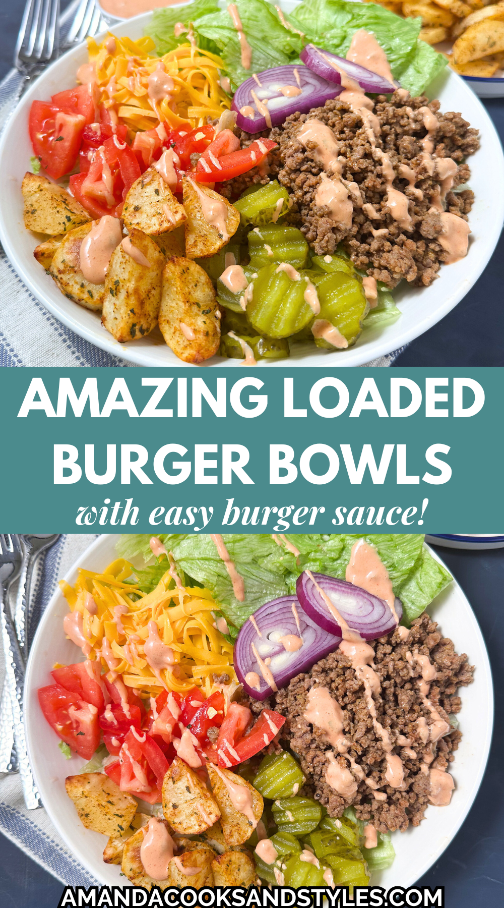 Amazing loaded burger bowl recipe