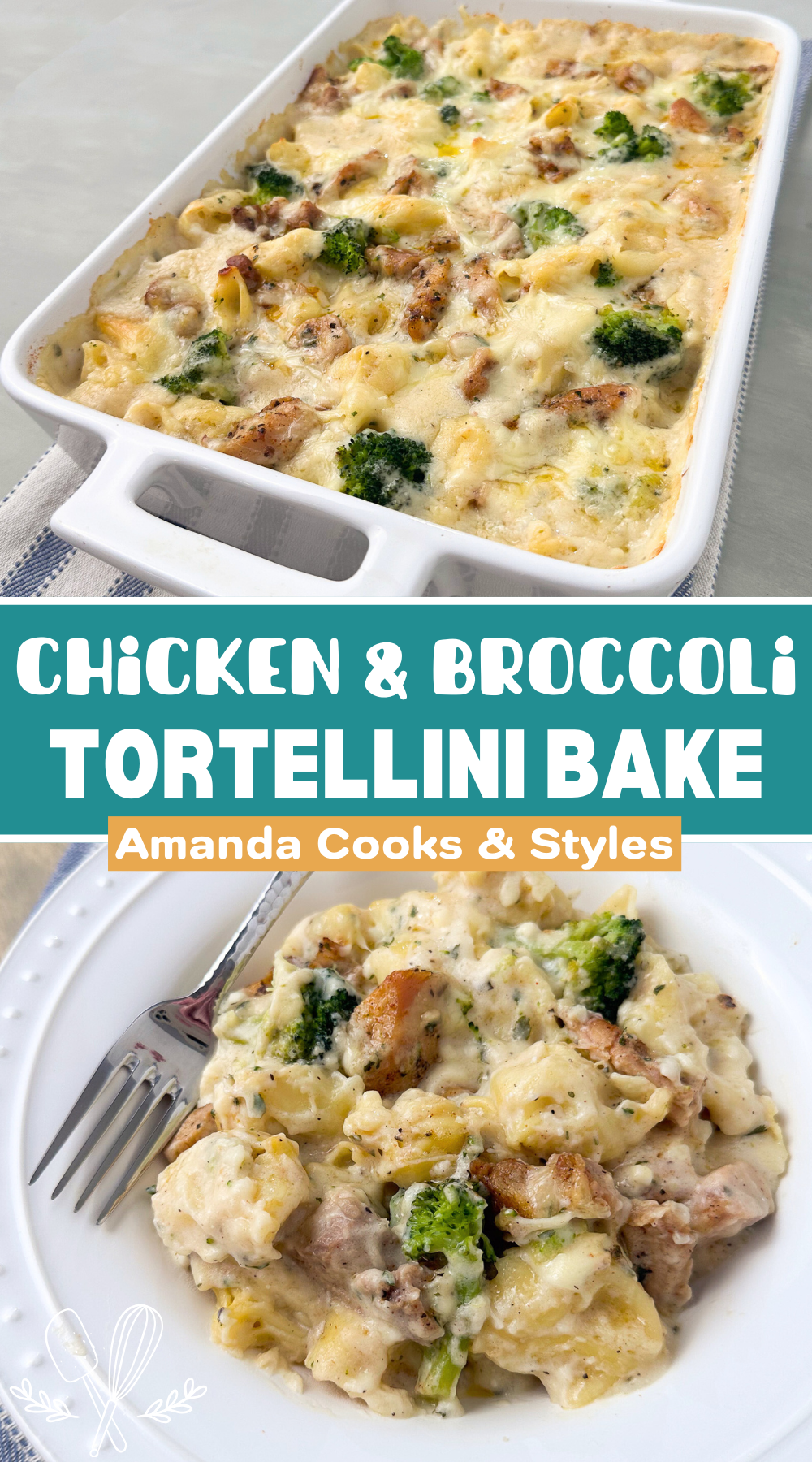 chicken and broccoli tortellini bake
