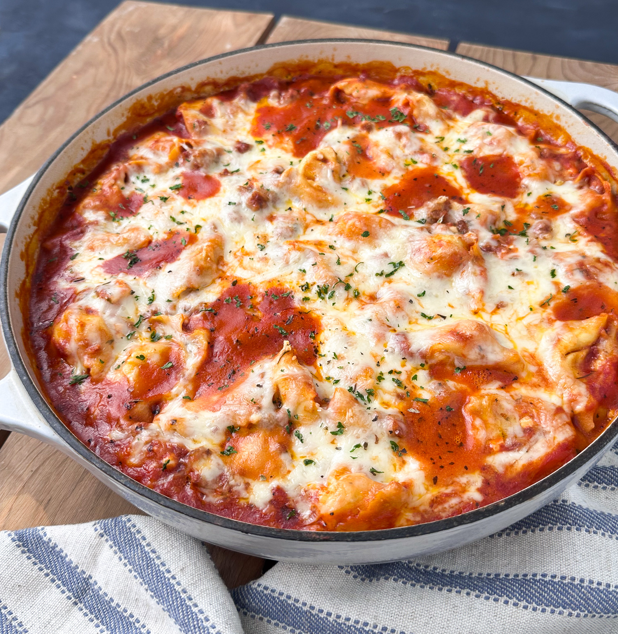 cheese tortellini lasagna bake