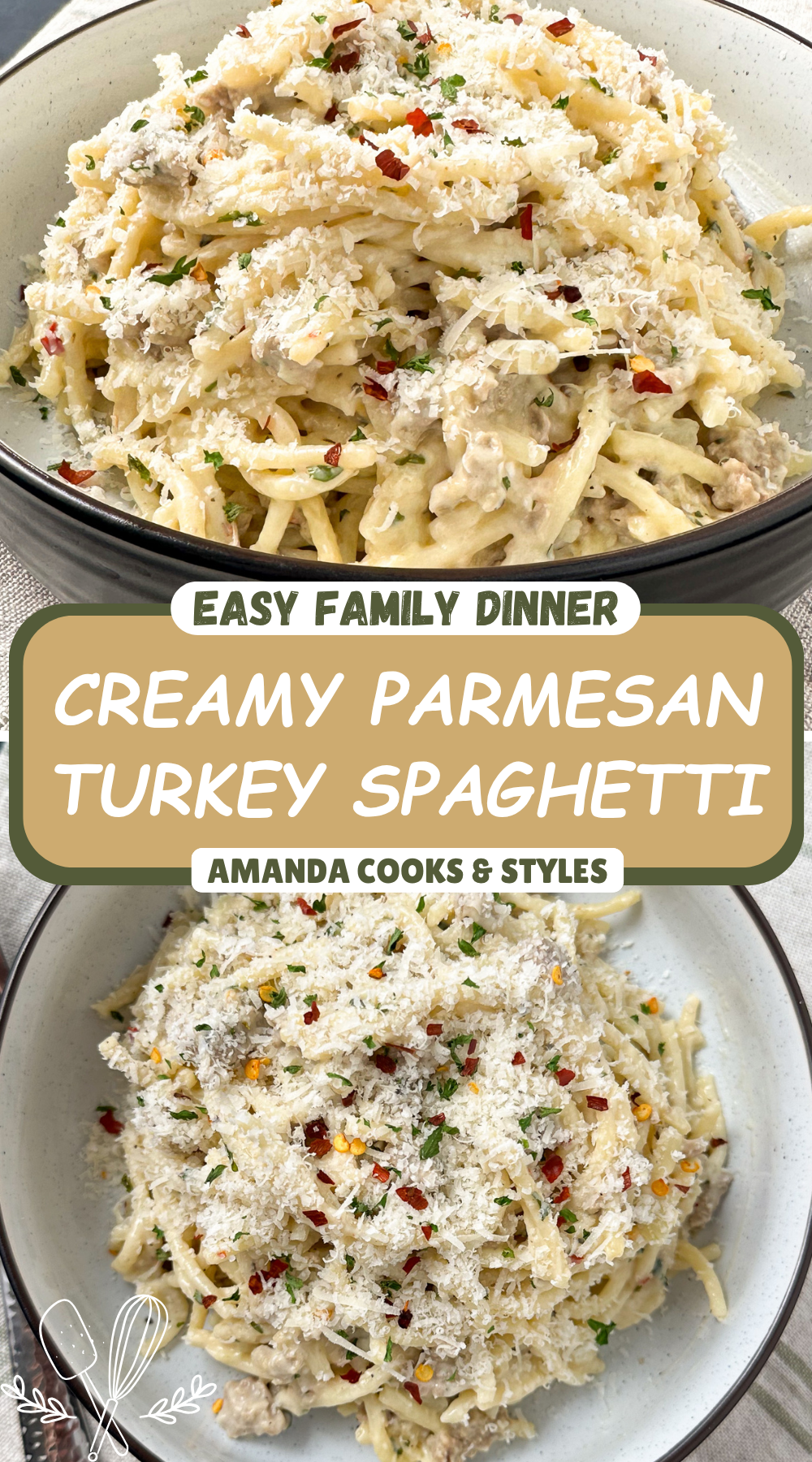 creamy ground turkey spaghetti