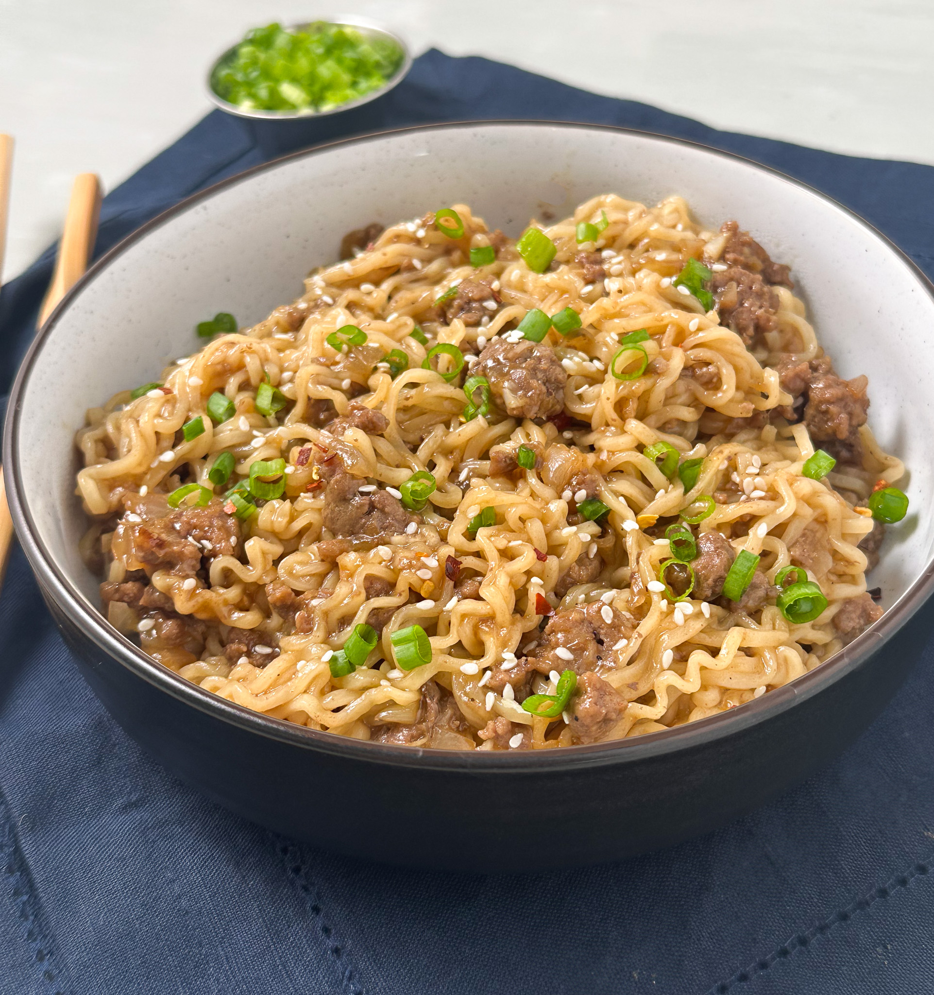 mongolian ground beef ramen noodles